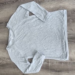 BCBGENERATION Terry Cloth Heathered Grey Polka Dot Sweatshirt XS